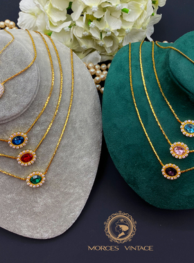 自制镀金奥地利水晶项链