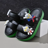 Детские слайдеры, летние мультяшные тапочки для мальчиков, износостойкая детская пляжная обувь на платформе