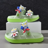 Детские слайдеры, летние мультяшные тапочки для мальчиков, износостойкая детская пляжная обувь на платформе