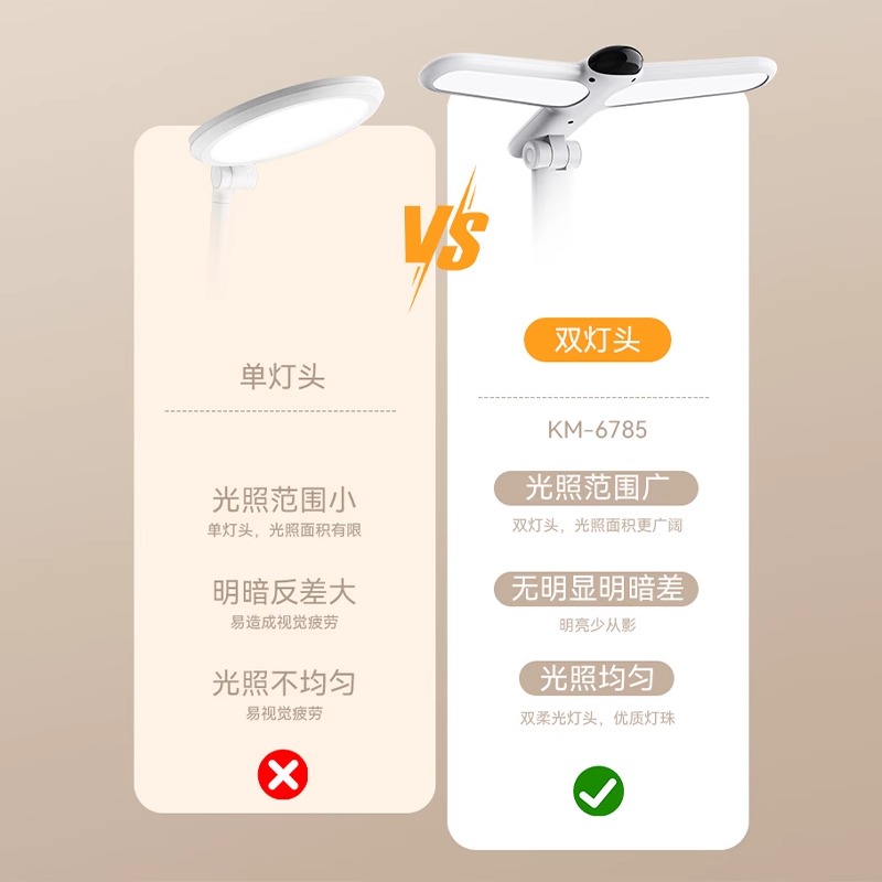 康铭台灯护眼学习专用宿舍小学生书桌阅读工作灯卧室床头灯防近视