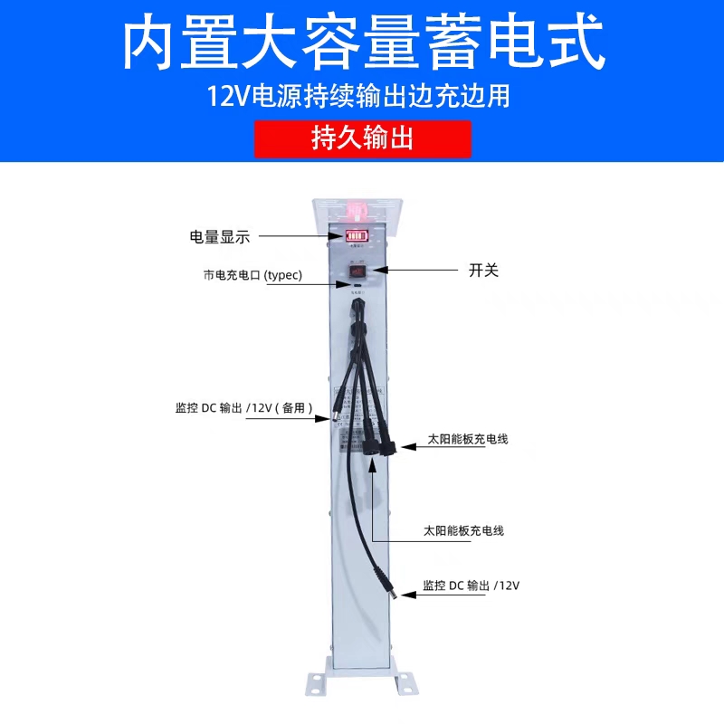 海康威视等球机监控器专用光伏板太阳能供电系统户外防水室外电源 - 图0