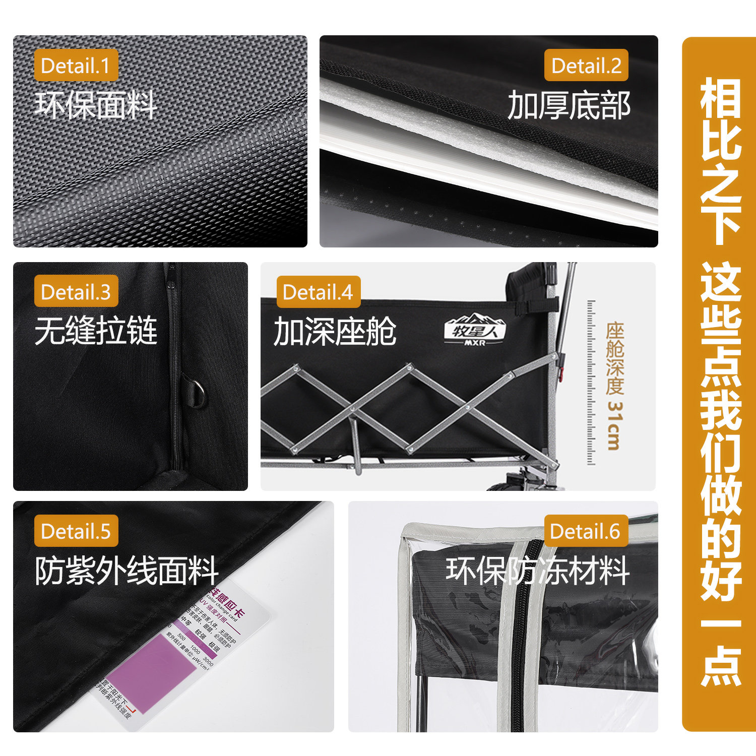 牧星人露营车儿童可躺推车可坐改婴儿床防雨罩遮雨棚带雨棚野营车,淘宝优惠券,粉丝福利购,淘宝优惠卷