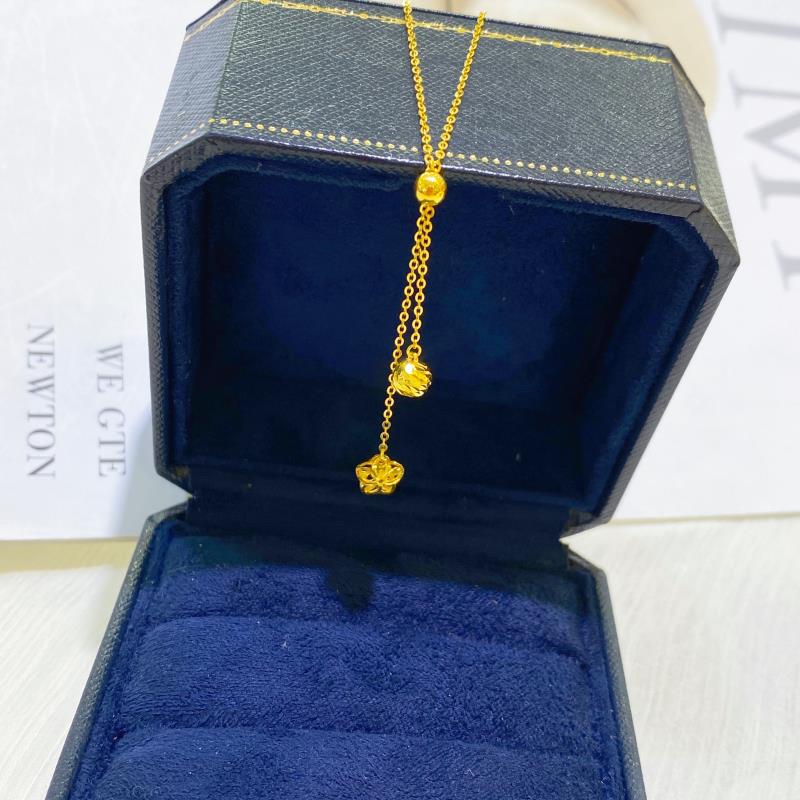 5G 足金镂空花圆圈套链 999 Loving 黄金项链女 可调节伸缩链 5G 足金镂空花圆圈套链 999 Loving 黄金项链女 可调节伸缩链