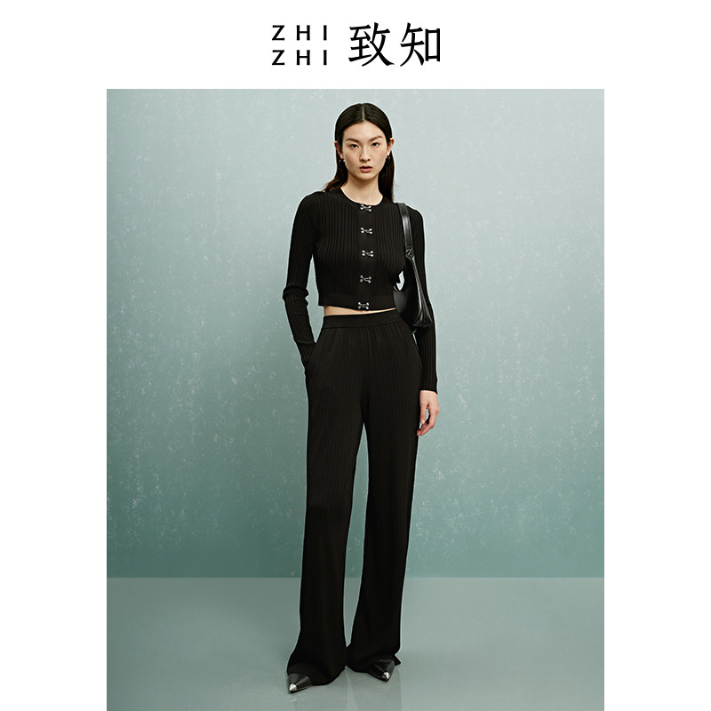 致知zhizhi燕莺语针织外套女开衫 致知服饰毛针织衫