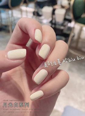 白色系美甲高饱和一笔上色