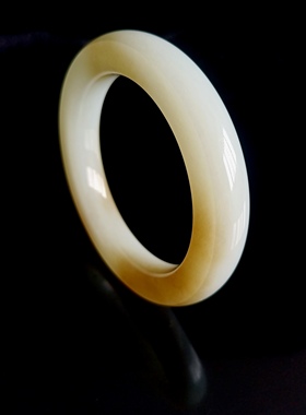 天然俄料羊脂玉手镯糖白玉方条玉镯老坑原矿真玉石镯子56mm带证书