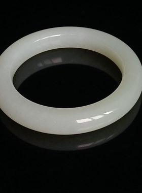 老坑臻品俄罗斯料天然羊脂玉白玉手镯57mm女款真玉石一级白带证书