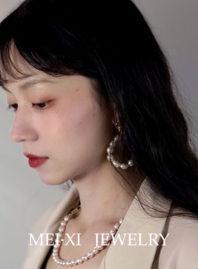 欧美风甜美巴洛克珍珠耳环女复古