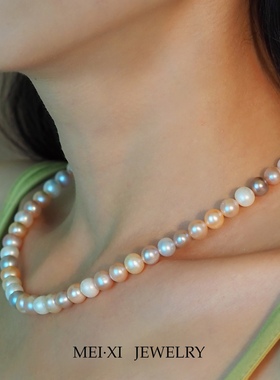 糖果色混彩珍珠项链甜美少女