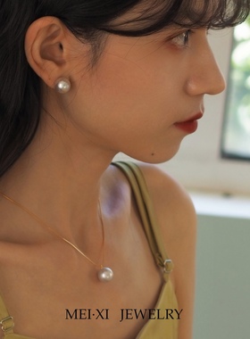 正圆强光淡水珍珠纯银项链