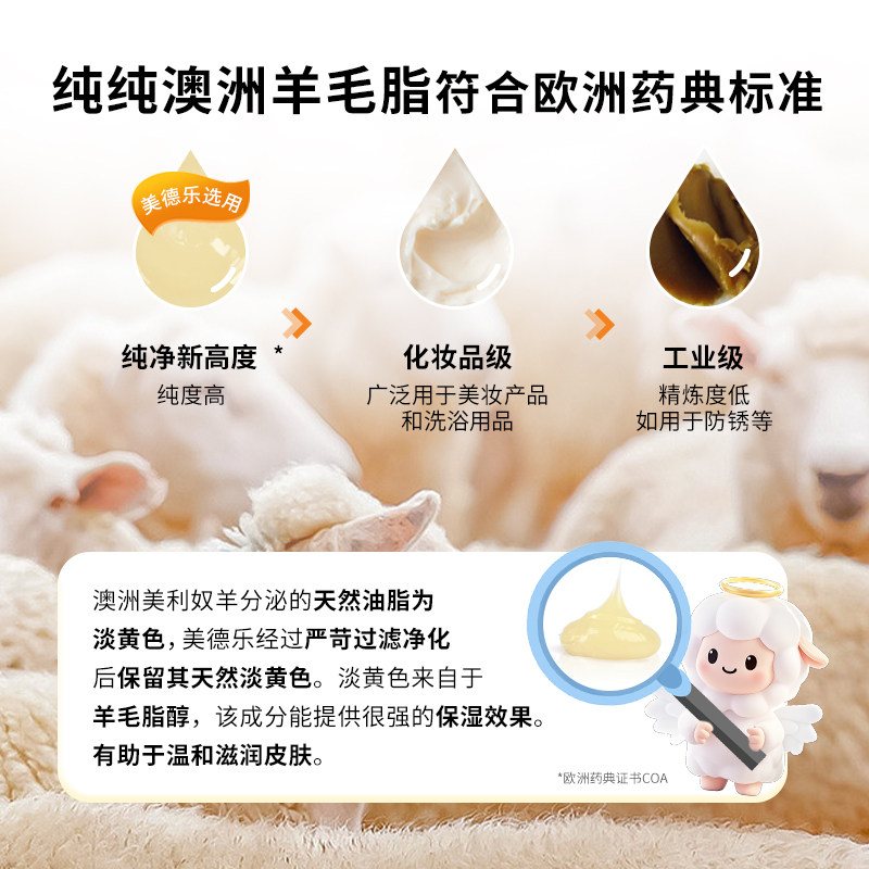 【闪降】美德乐乳头羊脂膏37g 100%纯乳头膏哺乳孕期孕产妇防皲裂