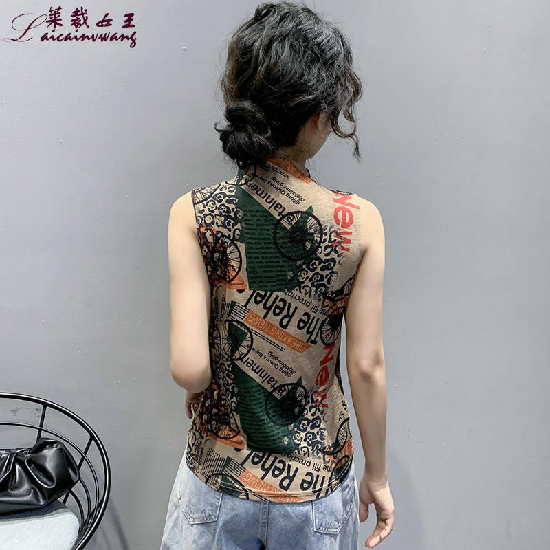 2020秋季内搭无袖女上衣欧洲站t恤 莱裁女王背心吊带