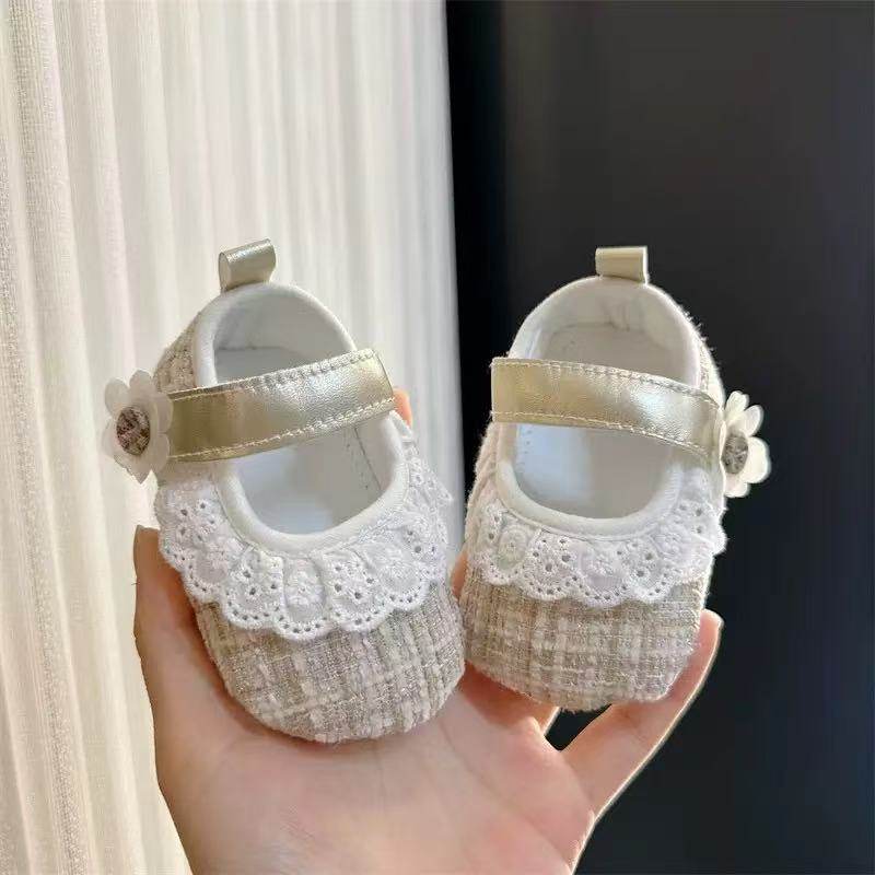 秋冬季女宝宝软底学步鞋0-1岁婴儿鞋婴幼儿花边公主鞋保暖步前鞋,淘宝优惠券,粉丝福利购,淘宝优惠卷