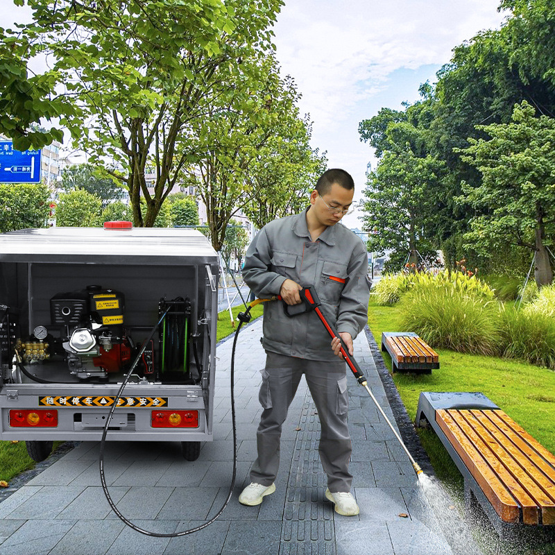 坦虎HE180移动高压冲洗车三轮清洗机小区环卫道路地面喷洒冲洗 - 图0
