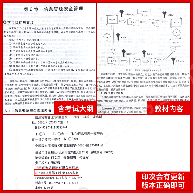 备战2024 全新正版自考教材2378 02378信息资源管理武刚2010年版机械工业出版社 自学考试指定书籍 朗朗图书自考书店 附考试大纲 - 图2