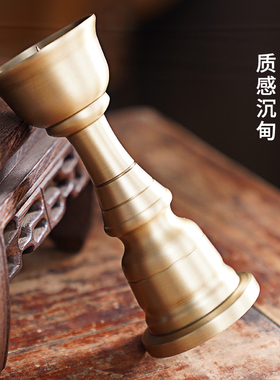 佛前蜡烛台铜供佛家用供奉汉颂
