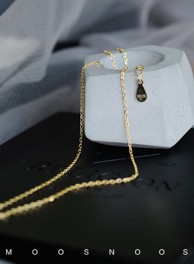 游丝进口超细纯银镀14k金锁骨链