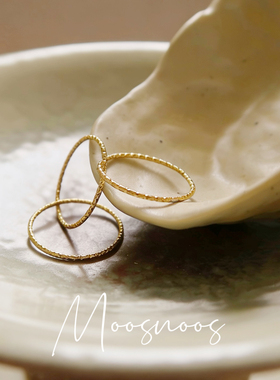 Moos星碎金环多层不褪色戒指女小众设计感轻奢三层文艺素圈食指戒