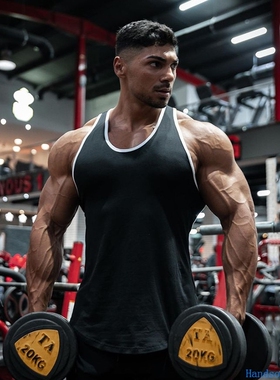 tanktop man背心男健身运动crossfit Men's vest solid color gym