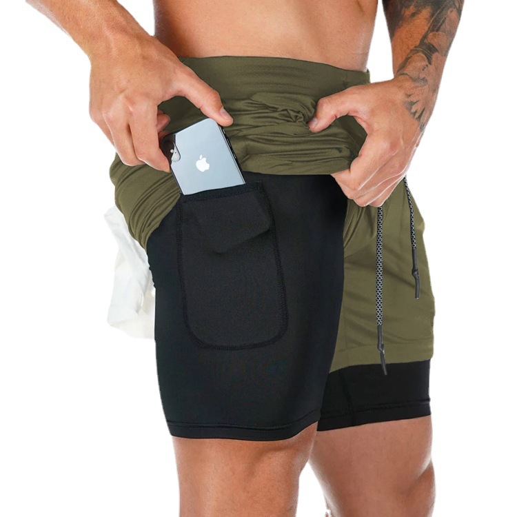 Camo Running Shorts Men Gym Sports Shorts 2in1 Quick Dry短裤 - 图3