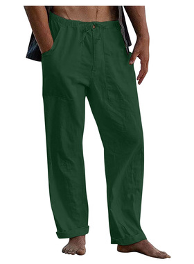men's Pants Man 欧美男式亚长裤瑜伽海滩宽松休闲腰部抽绳宽松裤