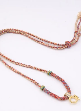 泰国佛牌吊坠绳手工精编快拆扣精品手搓棉线藏式唐卡吊坠绳