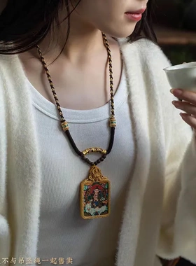 高端藏式吊坠绳手工编织吊坠挂绳手搓棉线男女款唐卡佛牌挂坠绳