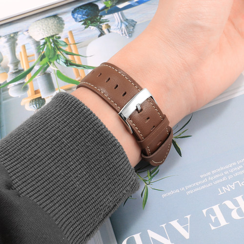 适配华为watch4 3pro new智能运动真皮手表带GT2 3 4 5 6快拆表链 - 图2