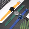 Men's silicone rubber watch strap compatible with multiple brands