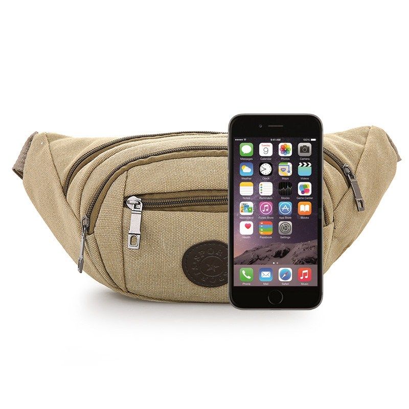 男士手机单肩户外休闲多功能帆布包 迪妃欧黎男士包袋