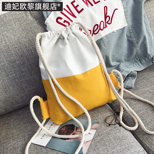 2023束口袋抽绳双肩包男女小学生书包轻便运动布袋简易补习背包 - 图3