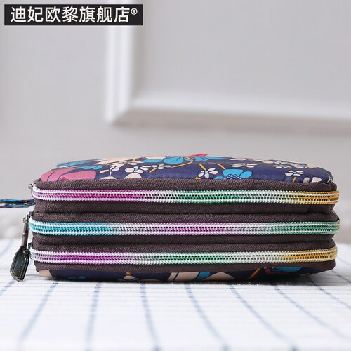 女手拿包帆布牛津艺三层长款女士手包大容量买菜钥匙零钱包手机包 - 图3