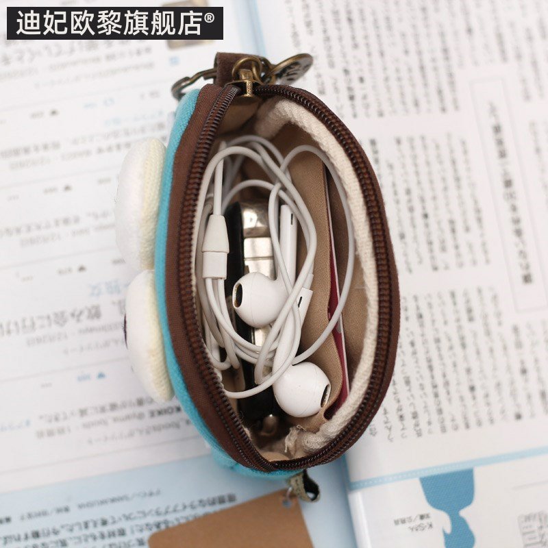 小布超薄布艺女复男孩小款荷零钱包 迪妃欧黎钱包