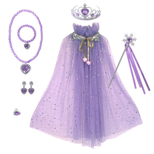 Girls Halloween Sequin Cape Glitter Princess Elsa Frozen Children Elsa Shawl Shawl