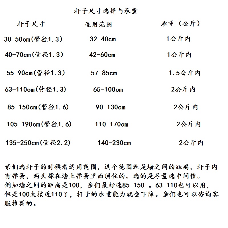 白色烤漆窗帘半帘柜帘门帘伸缩杆子衣柜收缩杆撑杆免安装打孔 - 图1