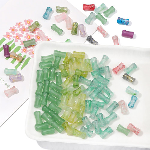 20颗新中式竹节散珠串珠琉璃仿玉石手工diy手链古风发簪材料配件 - 图2