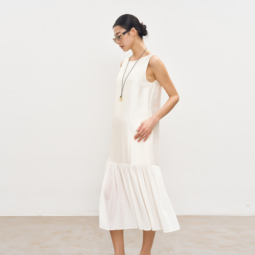 SELLYNEAR孕妇夏季新款连衣裙时尚气质简约无袖拼接孕期背心长裙 - 图1