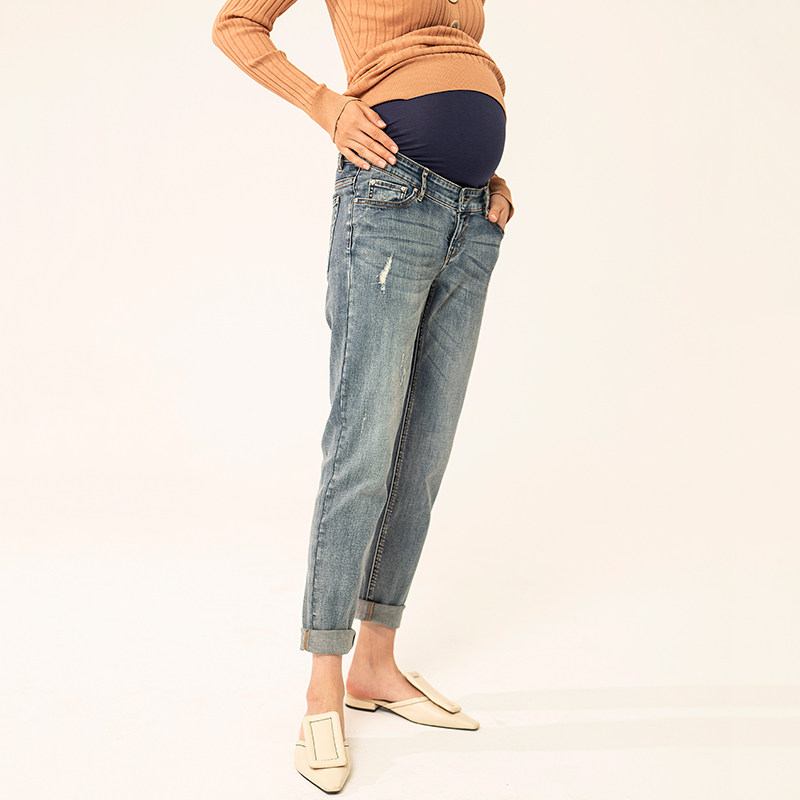 sellynear时尚孕妇牛仔裤春秋装 sellynear孕妇铅笔裤