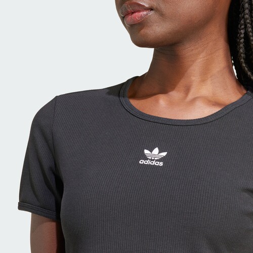 经典圆领露腰紧身短袖T恤女夏季adidas阿迪达斯官方outlets三叶草 - 图2