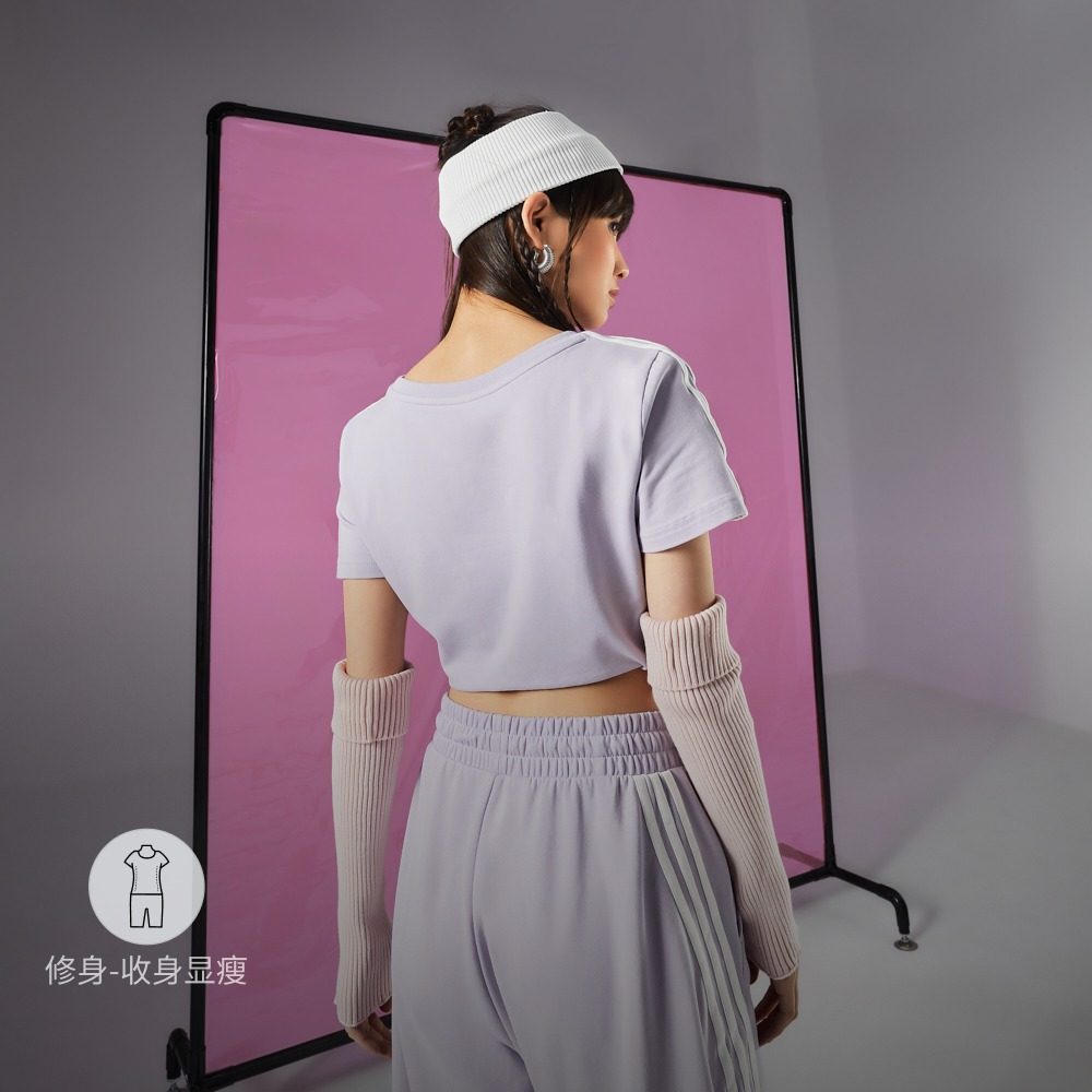 休闲短款修身上衣短袖T恤女装adidas阿迪达斯官方outlets轻运动,淘宝优惠券,粉丝福利购,淘宝优惠卷