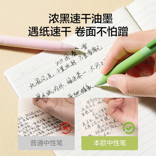 【备战985】Nusign纽赛速干中性笔刷题笔0.5mm黑色水笔st头双珠6支装高颜值学生书写考试专用文具送礼黑笔芯 - 图2