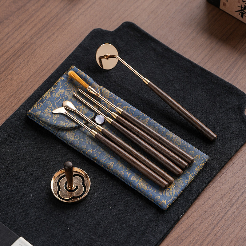 Zhuijia alloy incense seal seven-piece set portable storage