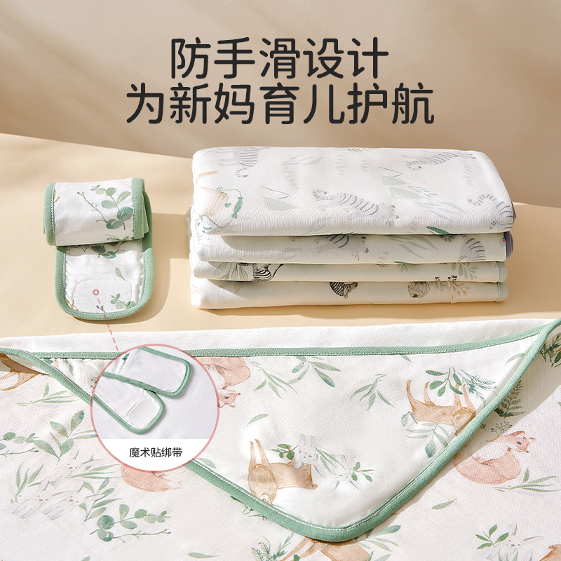 欧孕新生儿包被包单婴儿初生夏季薄款纱布抱被产房待产包巾襁褓巾