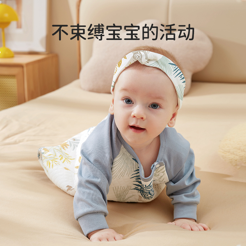欧孕婴儿睡袋空气层秋冬儿童家居服防冻神器宝宝睡裙春秋四季通用