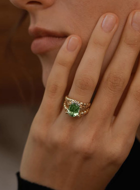 气质超美戒指女开口小众设计时尚