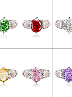 超闪高级感戒指女冰花切时尚精致