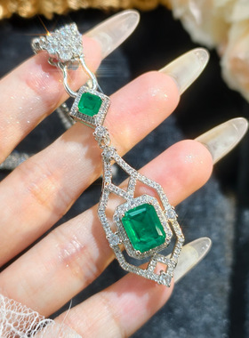 高定公主方带满钻几何开口戒指女