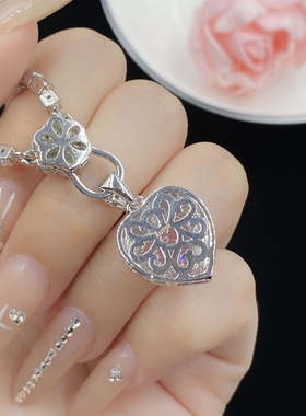 套装气质吊坠耳坠爱心星空切粉钻