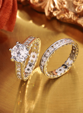 2025新品华雅超闪白色锆石戒指女