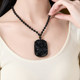 Natural Obsidian Zodiac Zeichen Ox Tiger Kaninchen Drache Schlangenpferd Schaf Hähne Hunde Hund Schwein Ureinwohner Jahr Frauen Halskette Jahr der Ratte Anhänger